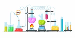 Illustrasjon av kjemi utstyr