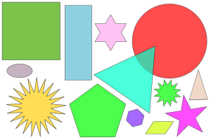 tegning som viser forskjellige geometriske figurer