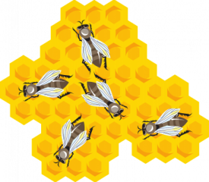 illustrasjon av bier