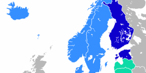 Kart over Norge og Litauen