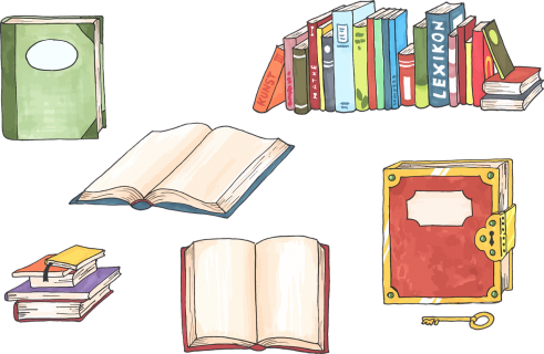illustrasjon av bøker