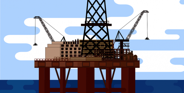 illustrasjon av en oljerigg