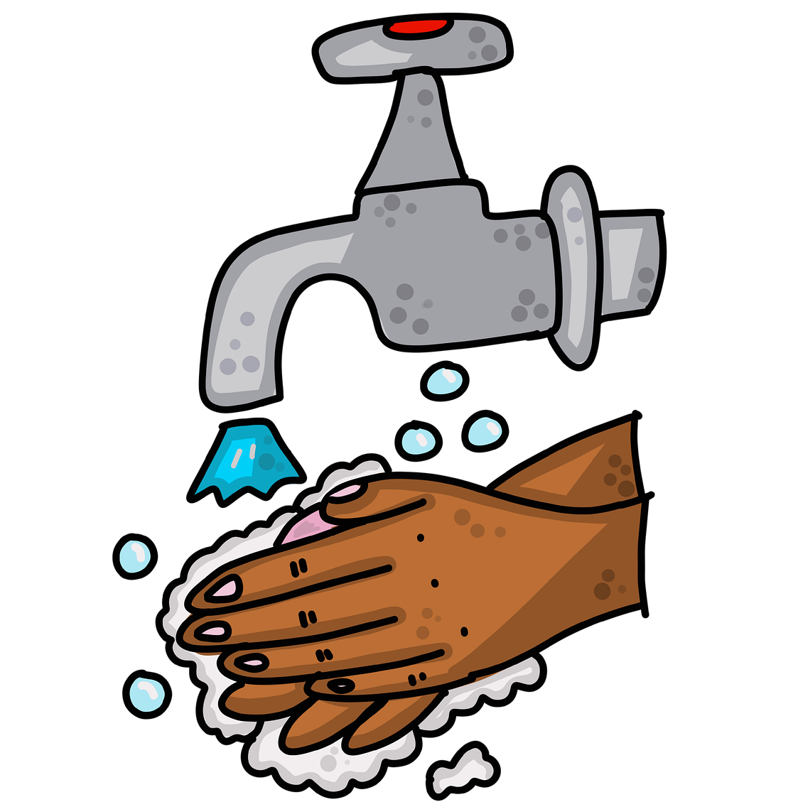 Tegning av en person som vasker hendene