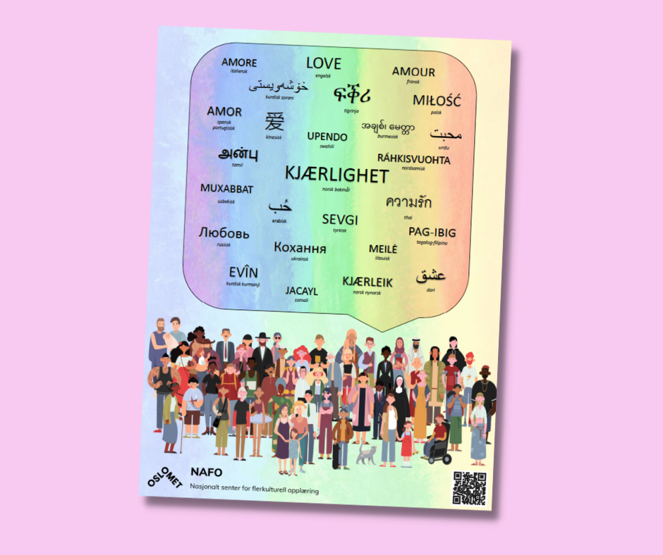 Plakat: kjærlighet på mange språk