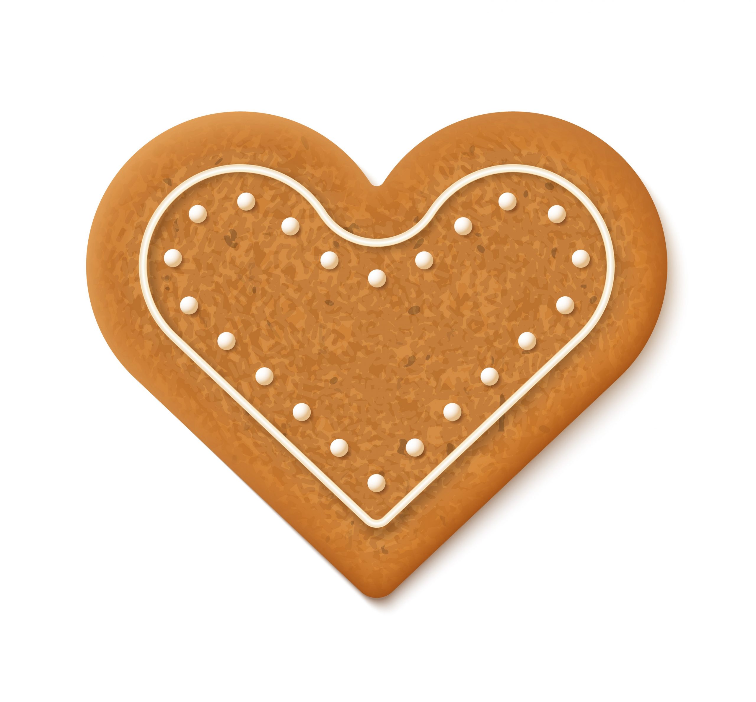 foto av en pepperkake med hjerteform
