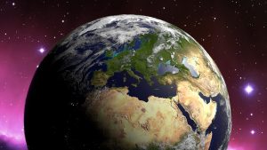 Illustrasjon som viser jordkloden i verdensrommet