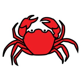 illustrasjon av en rød krabbe