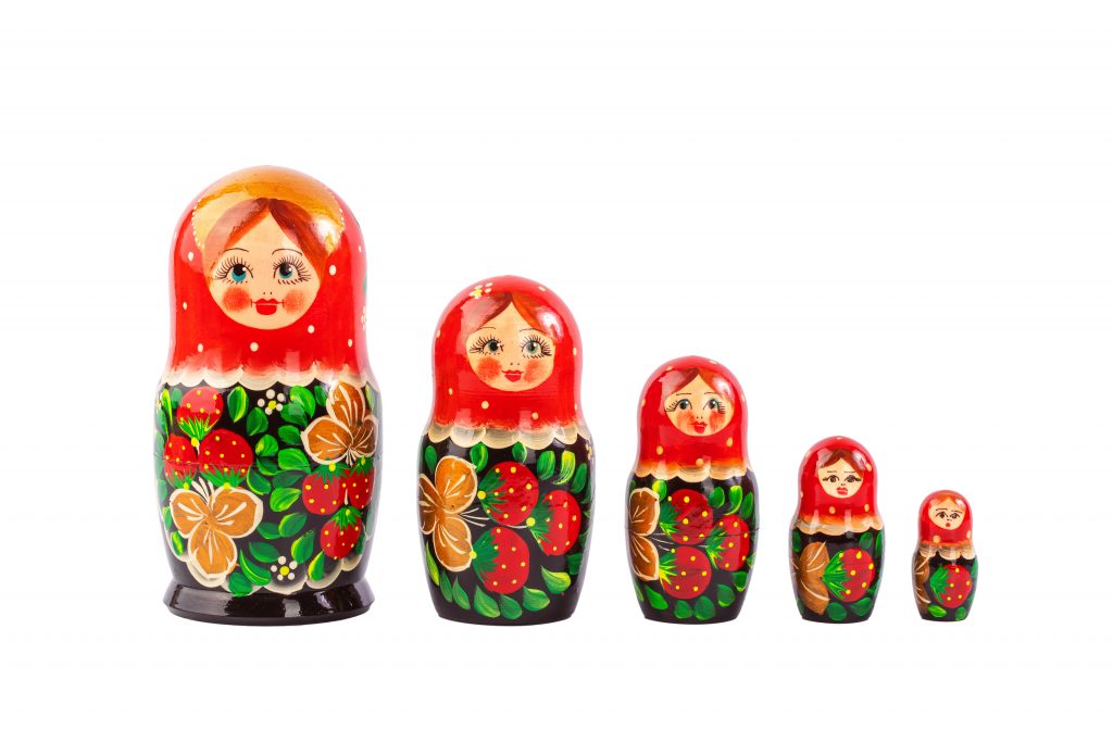 bilde av fem russiske dukker