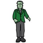 illustrasjon av et monster, ligner på frankenstein