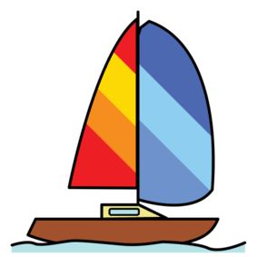 illustrasjon av en seilbåt på vannet