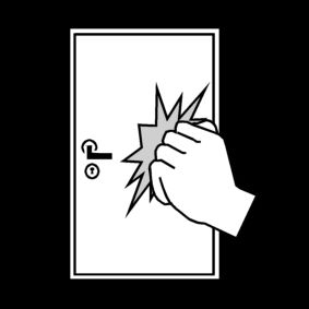 illustrasjon av en hånd som banker på en dør