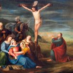 Bilde av et maleri som viser Jesus på korset