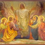 Et maleri av Jesus og disiplene på Kristi Himmelfart