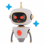 Robotkarakter 3D-ikonillustrasjon