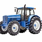bilde av en blå traktor