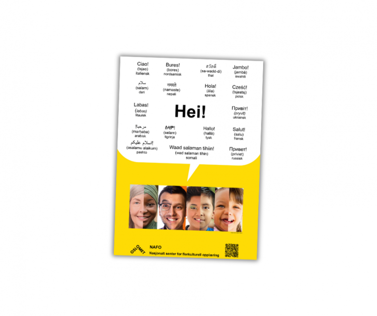 Plakat: «Hei» på flere språk