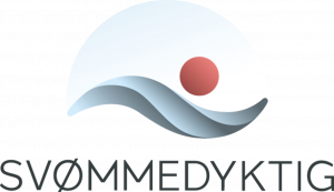 Logo for svømmedyktig. Illustrerer en bølge og bevegelse i vann