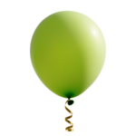 Fotografio av en limegrønn ballong
